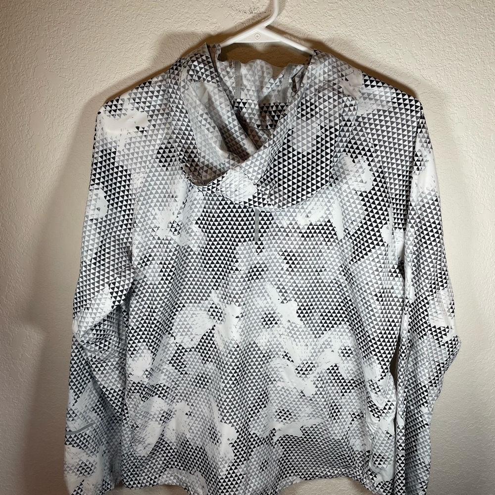 Nike Gray White Floral Running Distance Lightweight Reflective Zip-Up Jacket - Picture 7 of 7